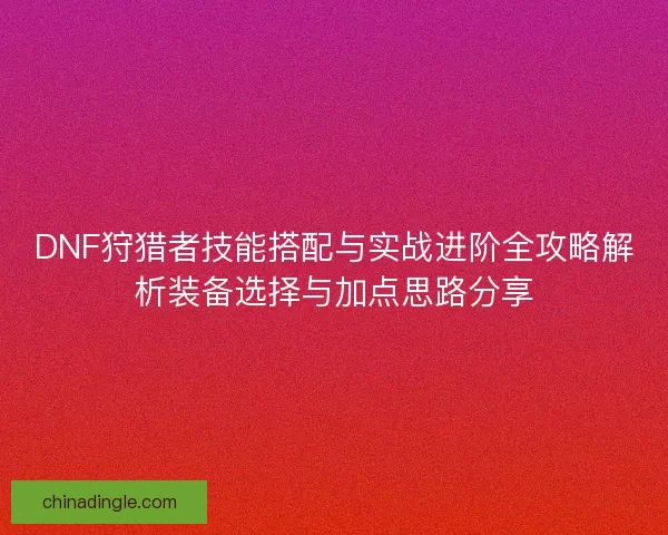 DNF狩猎者技能搭配与实战进阶全攻略解析装备选择与加点思路分享